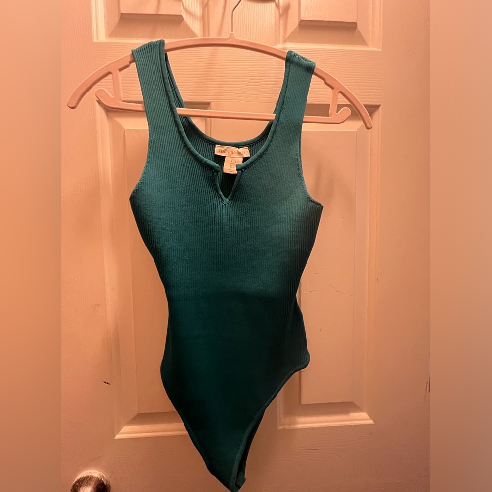 Blue body suit